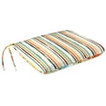 thumbnail image 6 of Jordan Manufacturing 15" x 18" Reesa Squash Multicolor Floral and Mojo Squash Multicolor Stripe Reversible Rectangular Outdoor Chair Pad Seat Cushion with Ties (2 Pack), 6 of 10