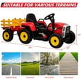 thumbnail image 5 of Eastvita Kids Battery Powered Electric Tractor Large Manned Toy Ride on Car Toddler Farm Tractor with Remote Control/ 7-LED Gear Shift/ MP3/USB Port (Red, 25W), 5 of 8