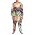 thumbnail image 3 of Yiaed Easter Eggs Print Men’s Pajamas Set - Long Sleeve Button Down Sleep Shirt and Pajama Bottoms Sleepwear Set Mens Pjs Sets Men's Pajama Bottoms-X-Large, 3 of 7