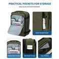 thumbnail image 3 of Expandable Carry on Backpacks Full Open Laptop Backpack with Wet Pocket Spirit Airlines Personal Item Bag for Men Women Business Travel, Dark Green, 3 of 6