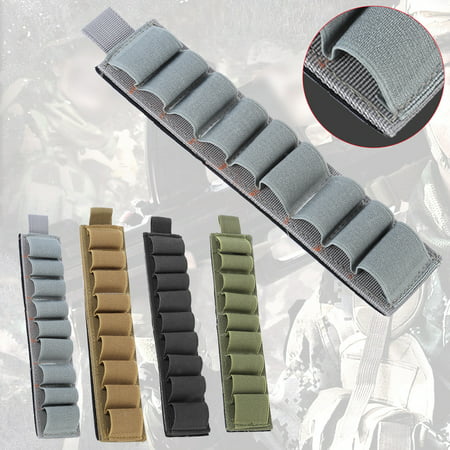Zerone 4 Colors Nylon 9 Rounds Shell Shotgun Buttstock Ammo Carrier Holder With Adhesive Backing