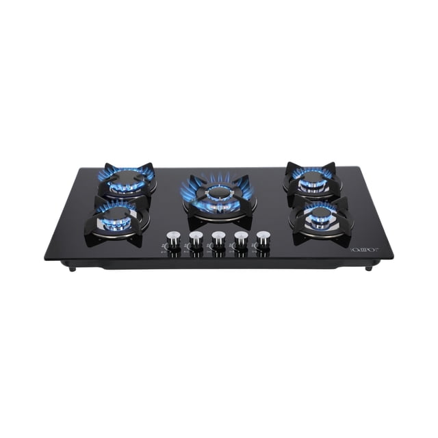 Parrilla Ceres ODIPO Cristal Templado Negro 5 Quemadores