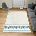 thumbnail image 2 of Abstract Turkish Area Rug, Simplistic Classic Greek Inspired Pattern in Monochrome Design, Soft Carpet for Living Room Decor with Distressed Look, 6.6' X 9.6', Blue and White, by Ambesonne, 2 of 4