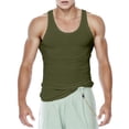 thumbnail image 1 of Aayomet Débardeur Homme Serré Couleur Unie Sport Musculation Base (Vert, m), 1 of 5