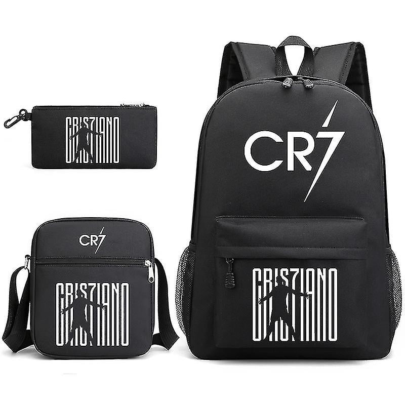 Laiqiankua Fashion Cr7 Backpack New Students Capacity School Bags Bookbag Travel Bag black Other
