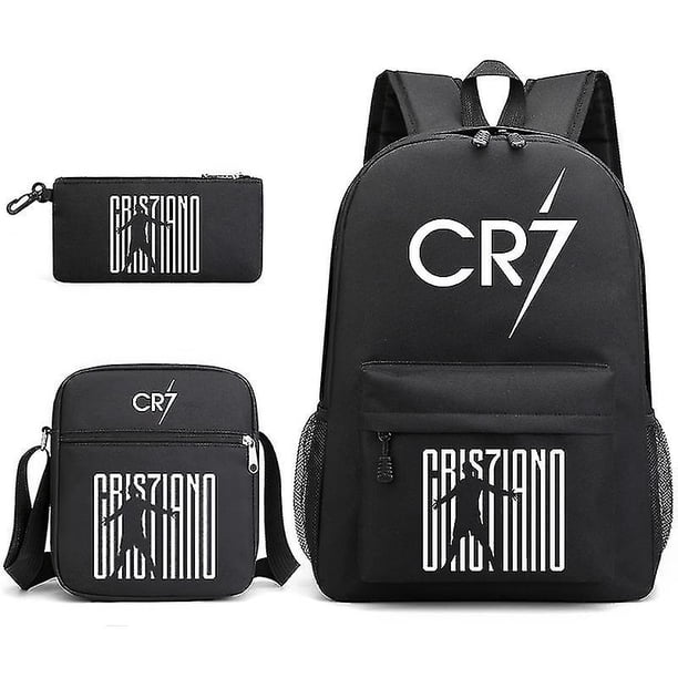Moda Cr7 3pcs Conjuntos Mochila Mochila Nuevos estudiantes Capacidad Mochilas escolares Mochila Bolsa de viaje
