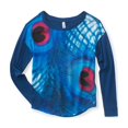 thumbnail image 1 of Aeropostale Blusa de moda de cuero de pavo real Fe para mujer, azul, XS, 1 of 1