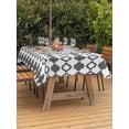 thumbnail image 3 of Outdoor Tablecloth with Umbrella Hole for Patio/Picnic/Party/Camping, Vintage Bohemia Waterproof Table Cloth Rectangle Table Cover Washable, Abstract Geometric Art Simple Boho Dark Gray (60"x 120"), 3 of 8