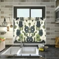 thumbnail image 4 of Yayeee Kitchen Curtains Tier Pair Light Filtering 27"x24" Rod Pocket Short Cafe Window Panel, Navy Flower, 4 of 7