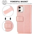 thumbnail image 4 of Wallet Case for iPhone 11 6.1 inch 2019, 5 Card Slots Magnetic Closure Zipper Pocket Handbag PU Leather Flip Case with Wrist Strap TPU Kickstand Cover - Rose Gold, 4 of 15