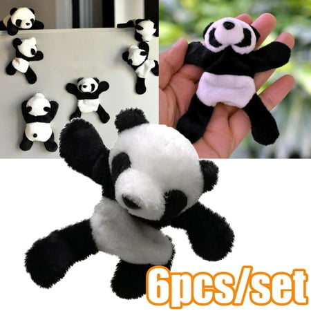 

Vnanda 6Packs Creative Cartoon Soft Plush Panda Fridge Magnet 3D Refrigerator Magnetic Stickers Office Whiteboard Stickers Kids Christmas Gifts Refrigerator Message Holder Home Decor