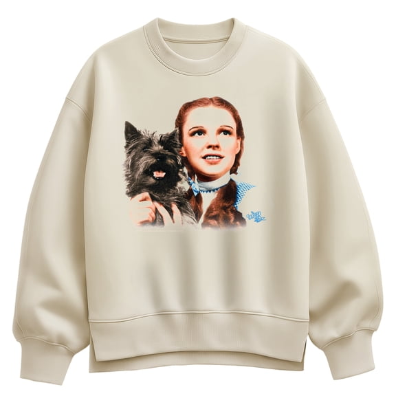 Wizard Of Oz - Dorothy And Toto - Ladies Oversized Fleece Crew Sweatshirt