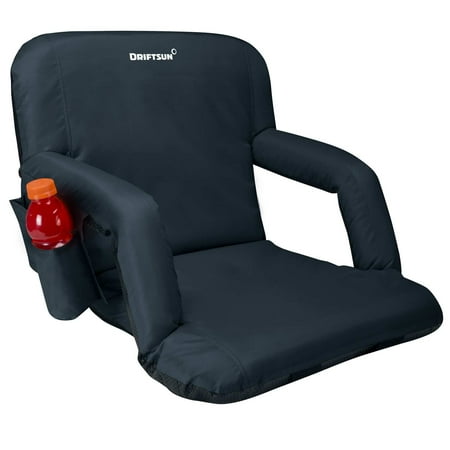 Sports Bleacher Chair - Driftsun Stadium Seat Reclining Bleacher Chair Folding with Back / Sport Chair Reclines Perfect For Bleachers Lawns and Backyards