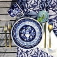 thumbnail image 2 of Euro Ceramica Blue Garden 16 Piece Oven Safe Hand Painted Stoneware Dinnerware Set, Service for 4, Bold Vase Design/Floral Pattern, White and blue$$Home Decor, Kitchen, & Other, 2 of 8