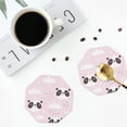 thumbnail image 5 of Pofeuu Cute Panda Print Leather Coasters Set of 6, Round Cups Mugs Mat Pad for Home Kitchen Heat Resistant Drink Coasters,Octagon, 5 of 7