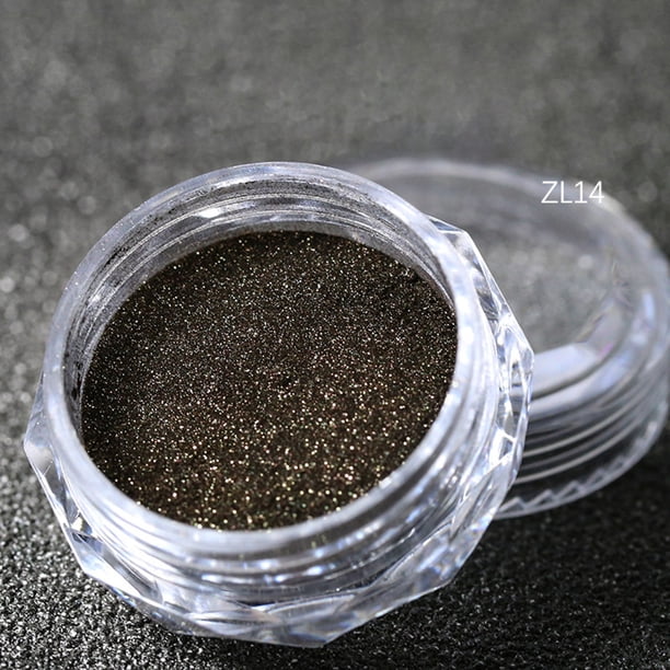 Xihbxyly Polvo con Purpurina Efecto Espejo, Pigmento Cromado Estilo Maillard, Polvo para Uñas con Efecto Espejo, Aplicadores de Esponja de Doble Punta, Brillo Metálico Duradero, Manicura Diy, Decorac