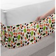 thumbnail image 2 of Wasabi Bed Skirt, Continuous Cuisine Pattern Food, Elastic Bedskirt Dust Ruffle Wrap Around for Bedding Decor, 4 Sizes, Salmon Lime Green White, by Ambesonne, 2 of 2