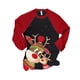 thumbnail image 1 of Moda mujer Navidad cuello redondo manga larga Patchwork impresión camiseta Casual blusa Tops Pompotops gfhjh4547, 1 of 6