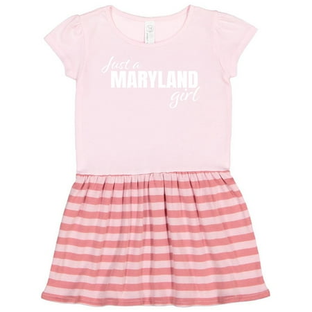 

Inktastic Just a Maryland Girl Born and Raised Gift Toddler Girl Dress