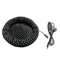 Indoor Heated Pet Bed for Cats and Small Dogs, 15.7x15.7 Inch Electric Warming Pad with Soft Plush Cover, Machine Washable Winter Heating Mat