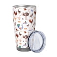thumbnail image 2 of Fotbe Farm Birds Goose Pattern 20 oz Tumbler Stainless Steel Vacuum Insulated Coffee Ice Cup Double Wall Travel Flask Leak-proof Coffee Cup-Straw Three-piece Set, 2 of 8