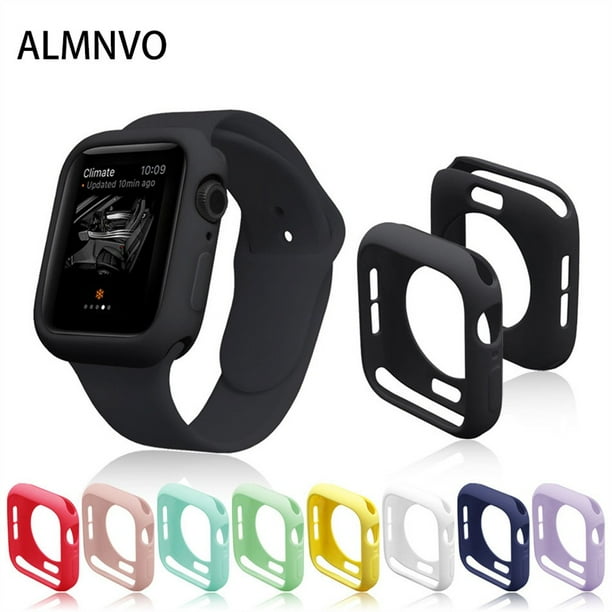 ALMNVO Soft Silicone Case for Apple Watch Case 7 45mm 6 SE 5 4 3