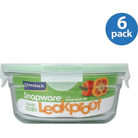 DO NOT PUBLISHSnapware Glasslock Oven Safe 3.1-Cup Round Container w/ Lid, 6-Pack