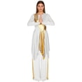 thumbnail image 5 of iiniim Women Metallic Praise Dancewear Outfit Worship Liturgical Lyrical Dance Dress with Pants White XL, 5 of 7
