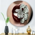 thumbnail image 2 of Designart 'Detail Of Sexy Red Girl Lips' Modern Circle Metal Wall Art 11x11 - Disc of 11, 2 of 5