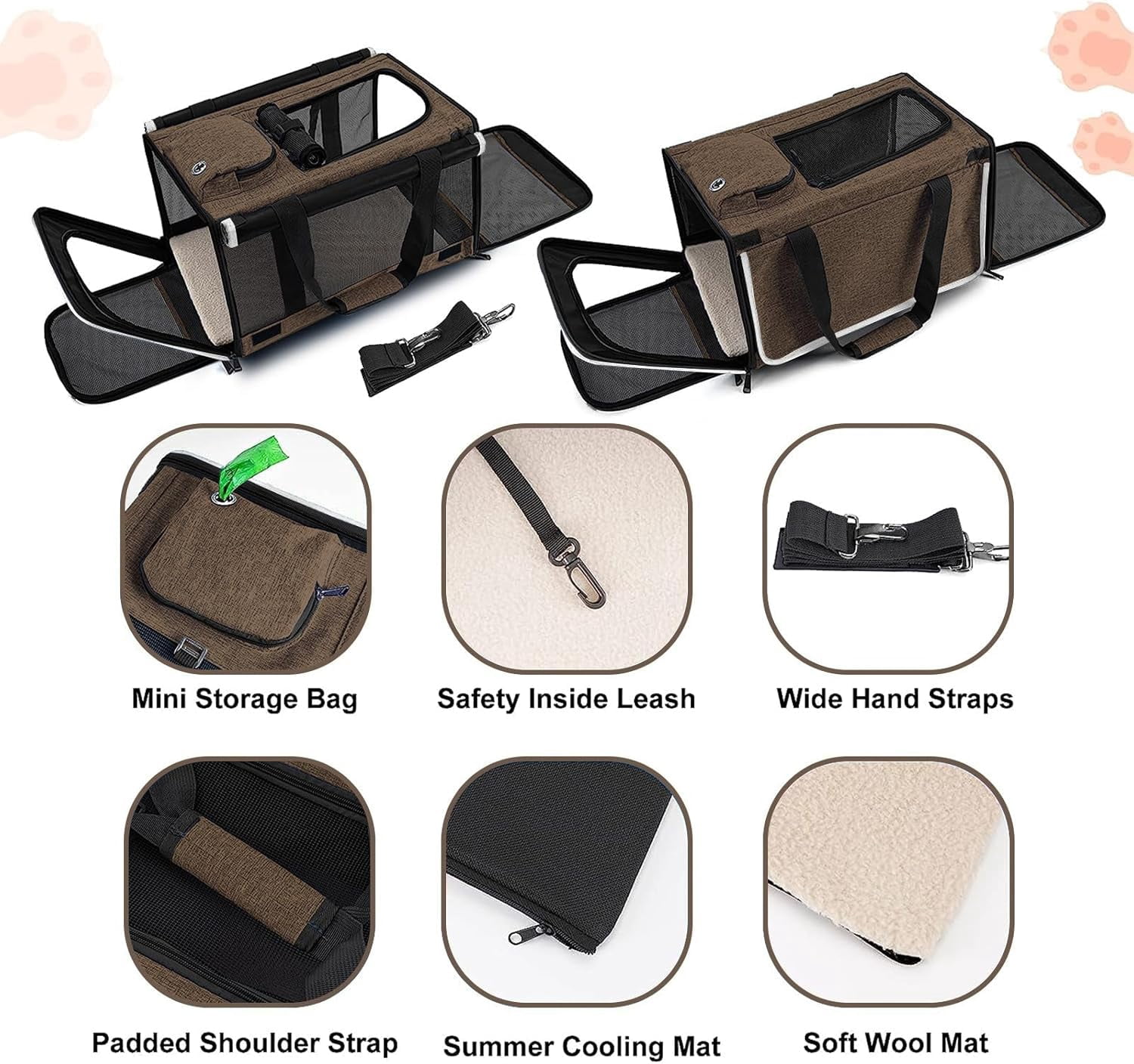 Pet Carrier for Large and Medium Cats, Soft-Sided Pet Carrier for Big Medium Cats and Puppy Dog Carriers Cat Carriers, Pet Privacy Protection Travel Carrier