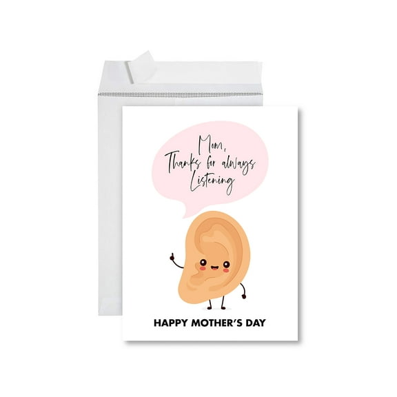 Koyal Wholesale Funny Mother's Day Jumbo Card With Envelope, Thanks For Always Listening, Set of 1