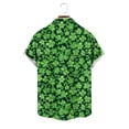thumbnail image 6 of PNTUTB St. Patrick's Day Men's Fashion Print Collar Button Down Cardigan Short Sleeve Casual Loose Blouse, 6 of 6