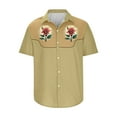thumbnail image 5 of DDAPJ pyju Mens Button Down Shirts Vintage Print Bowling Shirts Casual Short Sleeve Shirts Striped Hawaiian Beach Shirt Tops Limited Time Sales of Today Multicolor XL, 5 of 6