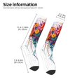 thumbnail image 2 of Goofa Colorful Floral Jellyfish Pattern Adult Stockings, Color-Block Knee High Socks, Comfortable and Breathable, Soft and Stretchable, Sports, and Decoration, 2 of 6