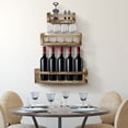 thumbnail image 2 of 3 Wooden Floating Shelves - Rustic Mahogany Color Wall Mount Shelf – 3 Variable Sizes, 2 of 9