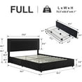 thumbnail image 2 of Full Size Upholstered Platform Bed Frame with 4 Storage Drawers, Adjustable Velvet Rivets Headboard, Wooden Slats Support, No Box Spring Needed, Easy Assembly, 2 of 7