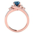 thumbnail image 3 of Mauli Jewels Engagement Rings for Women 1.95 Carat Halo Blue Diamond Bridal Set 4-prong 14k Solid Rose Gold, 3 of 7