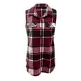 thumbnail image 5 of gcong Plaid Vest for Women, Button Down Sleeveless Shirts Lapel Flannel Shacket Fall Long Blazer Jacket Ladies Casual Outwear Loose Cardigan Winter Coats with Pockets, 5 of 5