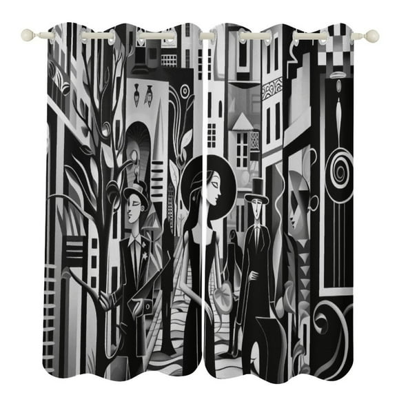 Blackout Curtains for Bedroom Anime Castle Full Room Darkening Grommet Curtains for Living Room,Thermal Insulated Ombre Drapes