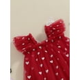 thumbnail image 4 of Sprifallbaby Girls Summer Butterfly Tulle Dress, Fly Sleeve Shiny Heart A-Line Party Dress, 4 of 9