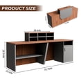 thumbnail image 3 of Reception Desk with Cabinet,78.7 Inch Modern Front Desk Reception with Cable Grommet,Easy Assembly,for Office,Checkout Counter,Hotel Lobby(Walnut), 3 of 6