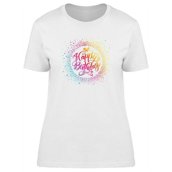 Happy Birthday With Confetti. T-Shirt Women -Image by Shutterstock, Female XX-Large