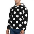 thumbnail image 3 of Bingfone Black And White Polka Dot Men'S Drawstring Hoodie Long Sleeve Pocket Sweatshirts-3x-Large, 3 of 9