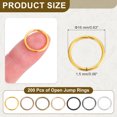 thumbnail image 2 of Uxcell 200 Pcs Anillas de Salto Abiertas, Anillo de Metal Dividido de 16mm, Conector de Anillo de 1.5mm de Grosor para Hacer Joyería DIY, Collares, Pulseras, Aretes, Manualidades, Color Mezclado, 2 of 6