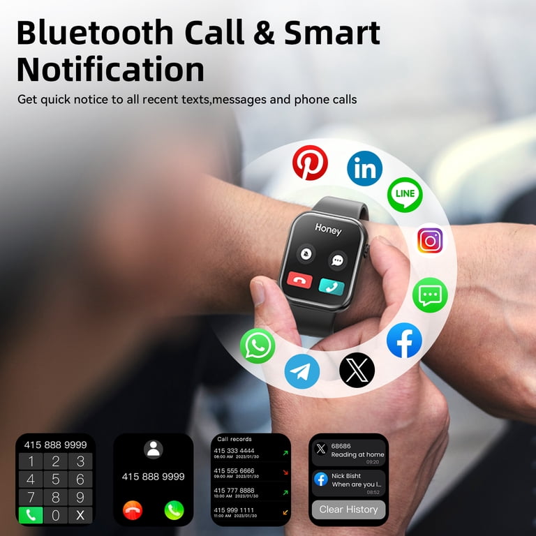 Mingdaln 2025 New 1.85-inch Men Women's Smartwatch with Answer