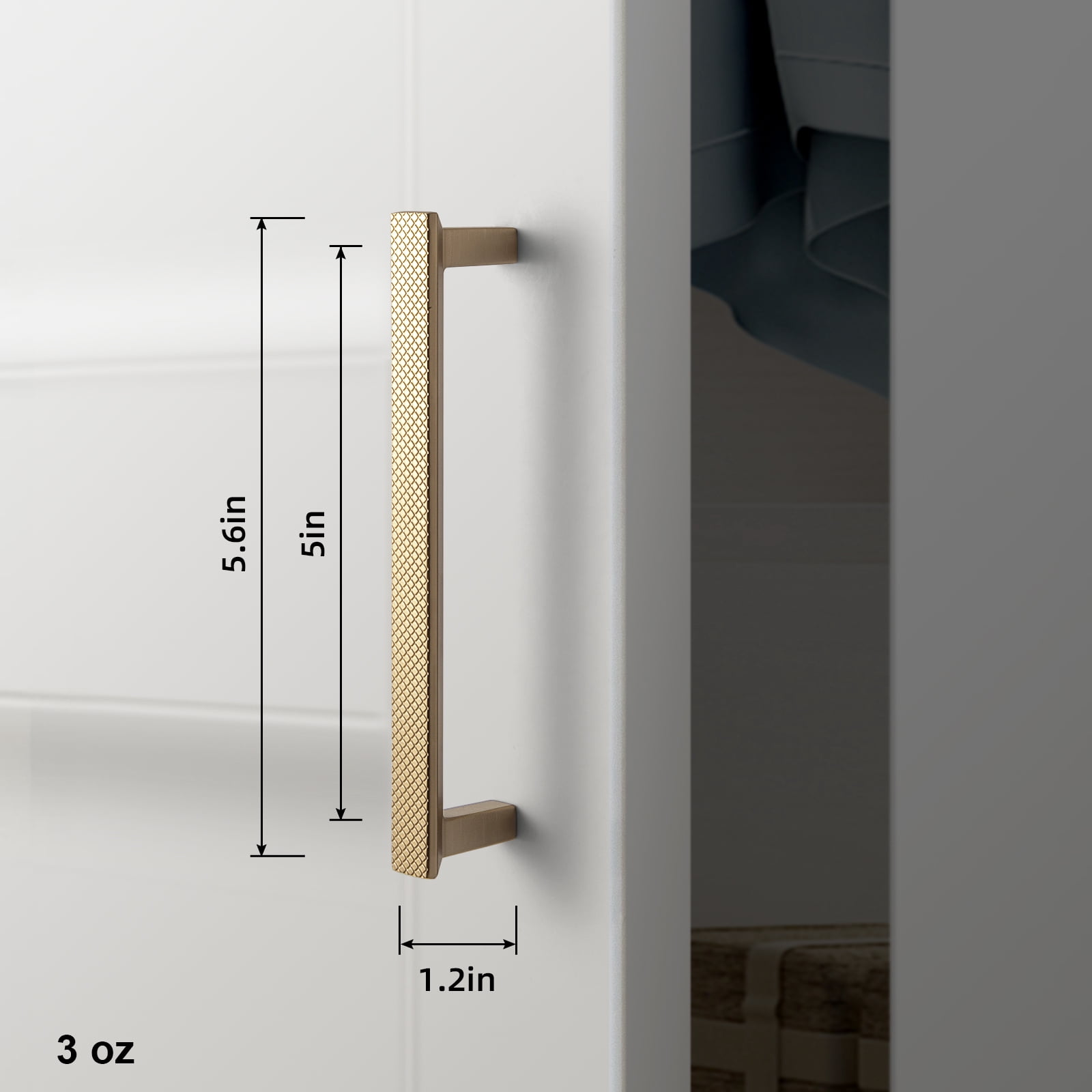 Goo-Ki 12 Pack Champagne Bronze Cabinet Handles of 5''(128mm) Hole Center, Zinc Alloy Cabinet Pulls for Drawer,Dresser,Cupboard Wardrobe