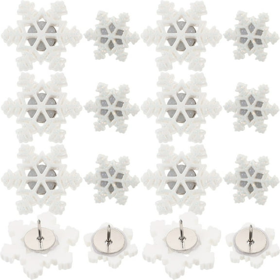 Raindrops Snowflake Push Pins White 30pcs Decorative Thumbtacks for Bulletin Boards and Crafts
