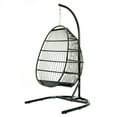 thumbnail image 6 of LeisureMod Wicker Folding Hanging Egg Swing Chair Charcoal, 6 of 12