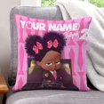 thumbnail image 1 of Bebé Jefe: Niña Africana Fundas de almohada de terciopelo con tema, regalos de funda de almohada, decoración para el hogar, cojín de lanzar, regalo de cumpleaños para fans y parejas. 40cm x 40cm., 1 of 6