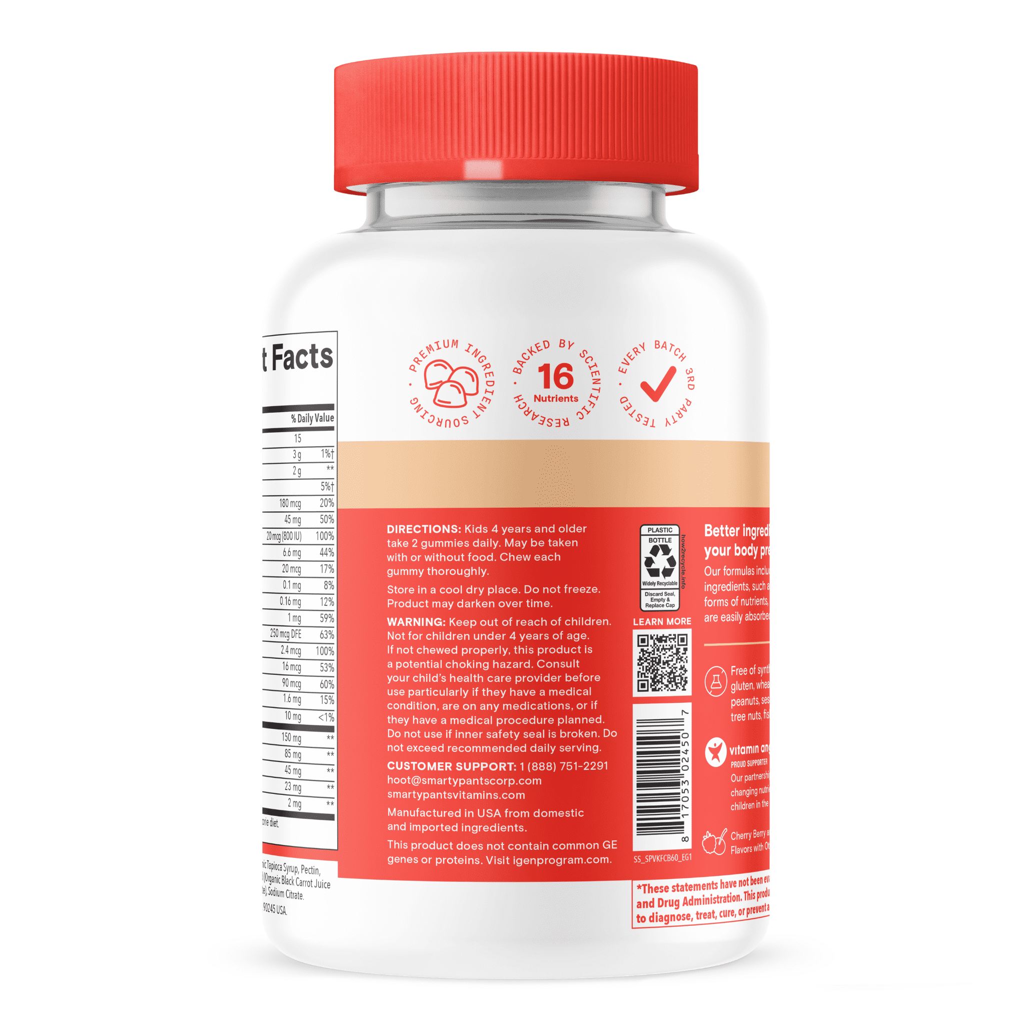 SmartyPants Kids Plus Multivitamin & Omega Gummies, New Look & Improved Formula, 60 Ct